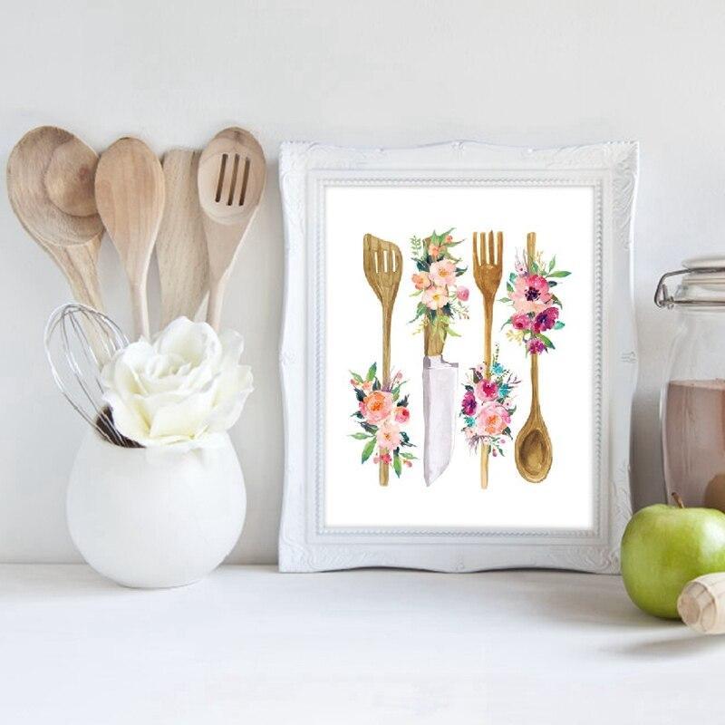 Quadro Tela Branco Decorativo Para Cozinha - 13x18 cm SEM MOLDURA - My Store